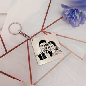 Square sketch keychain