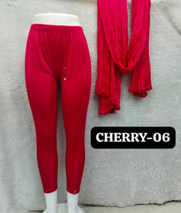 ANKLE LENGTH SHIMMER LEGGINGS - CHERRY - 06