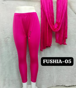 ANKLE LENGTH SHIMMER LEGGINGS - FUSHIA - 05