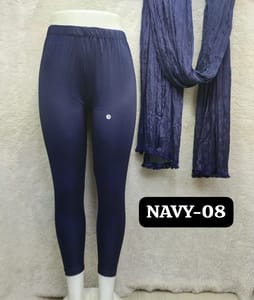 ANKLE LENGTH SHIMMER LEGGINGS - NAVY - 08