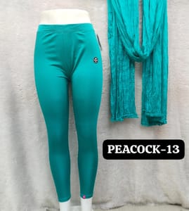 ANKLE LENGTH SHIMMER LEGGINGS - PEACOCK - 13