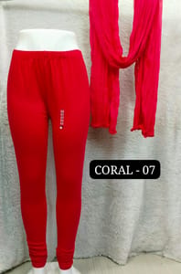 Full length leggings - CORAL - 07
