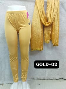 FULL LENGTH SHIMMER LEGGINGS - GOLD - 02