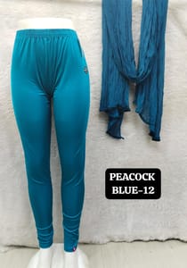 FULL LENGTH SHIMMER LEGGINGS - PEACOCK BLUE - 12