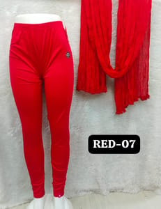 FULL LENGTH SHIMMER LEGGINGS - RED - 07