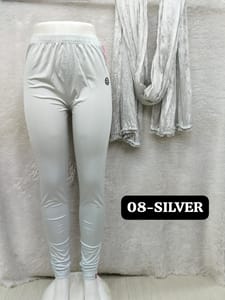 FULL LENGTH SHIMMER LEGGINGS - SILVER - 08