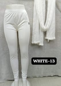 FULL LENGTH SHIMMER LEGGINGS - WHITE - 13